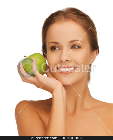 To use this stock image in your creative project, please select the size you need over to the right and click the "Add to Cart" button.
Your downloaded image will come with the Cutcaster watermark removed so don’t worry about the watermark you see on this page. woman with green apple stock photo, picture of beautiful woman with green apple. by Syda Productions