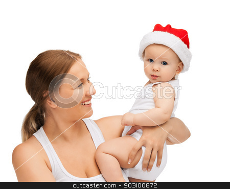 To use this stock image in your creative project, please select the size you need over to the right and click the "Add to Cart" button.
Your downloaded image will come with the Cutcaster watermark removed so don’t worry about the watermark you see on this page. mother with baby in santa helper hat stock photo, picture of happy mother with baby in santa helper hat by Syda Productions
