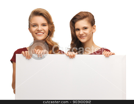 To use this stock image in your creative project, please select the size you need over to the right and click the "Add to Cart" button.
Your downloaded image will come with the Cutcaster watermark removed so don’t worry about the watermark you see on this page. two teenage girls in red dresses with blank board stock photo, picture of two teenage girls in red dresses with blank board by Syda Productions