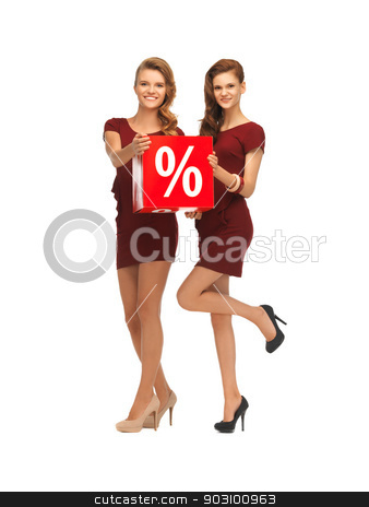 To use this stock image in your creative project, please select the size you need over to the right and click the "Add to Cart" button.
Your downloaded image will come with the Cutcaster watermark removed so don’t worry about the watermark you see on this page. two teenage girls in red dresses with percent sign stock photo, picture of two teenage girls in red dresses with percent sign by Syda Productions