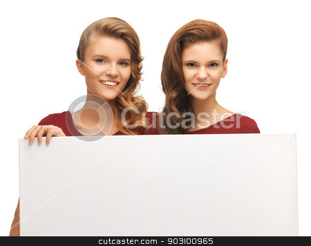 To use this stock image in your creative project, please select the size you need over to the right and click the "Add to Cart" button.
Your downloaded image will come with the Cutcaster watermark removed so don’t worry about the watermark you see on this page. two teenage girls in red dresses with blank board stock photo, picture of two teenage girls in red dresses with blank board by Syda Productions