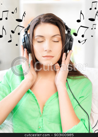 To use this stock image in your creative project, please select the size you need over to the right and click the "Add to Cart" button.
Your downloaded image will come with the Cutcaster watermark removed so don’t worry about the watermark you see on this page. happy teenage girl in big headphones stock photo, picture of happy teenage girl in big headphones by Syda Productions