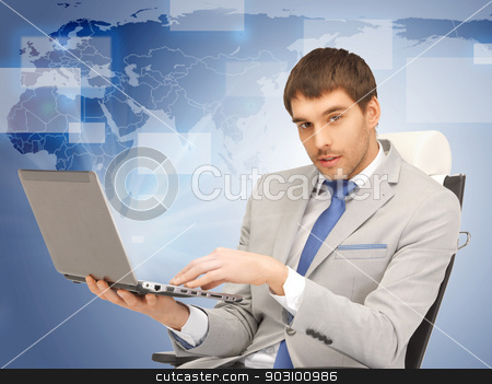 To use this stock image in your creative project, please select the size you need over to the right and click the "Add to Cart" button.
Your downloaded image will come with the Cutcaster watermark removed so don’t worry about the watermark you see on this page. young businessman sitting in chair with laptop stock photo, picture of young businessman sitting in chair with laptop by Syda Productions