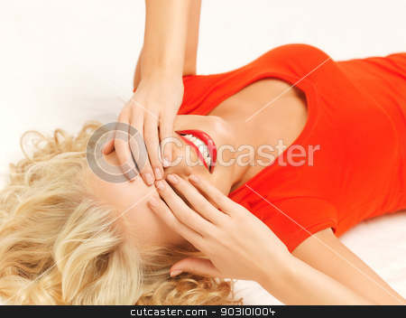 To use this stock image in your creative project, please select the size you need over to the right and click the "Add to Cart" button.
Your downloaded image will come with the Cutcaster watermark removed so don’t worry about the watermark you see on this page. lying pensive beautiful woman with closed eyes stock photo, bright picture of lying pensive beautiful woman with closed eyes by Syda Productions