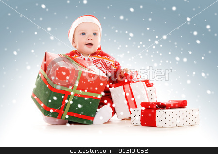 To use this stock image in your creative project, please select the size you need over to the right and click the "Add to Cart" button.
Your downloaded image will come with the Cutcaster watermark removed so don’t worry about the watermark you see on this page. santa helper baby with christmas gifts stock photo, picture of santa helper baby with christmas gifts by Syda Productions