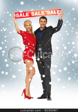 To use this stock image in your creative project, please select the size you need over to the right and click the "Add to Cart" button.
Your downloaded image will come with the Cutcaster watermark removed so don’t worry about the watermark you see on this page. man and woman with sale sign stock photo, bright picture of man and woman with sale sign by Syda Productions