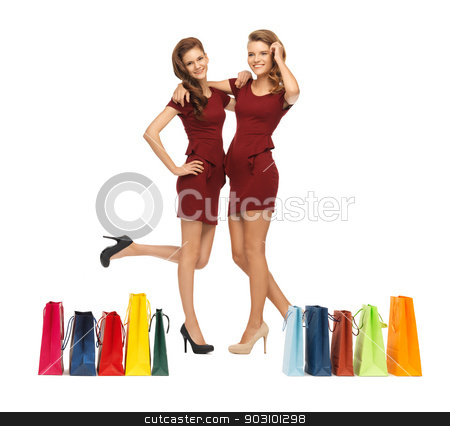 To use this stock image in your creative project, please select the size you need over to the right and click the "Add to Cart" button.
Your downloaded image will come with the Cutcaster watermark removed so don’t worry about the watermark you see on this page. teenage girls in red dresses with shopping bags stock photo, picture of two teenage girls in red dresses with shopping bags by Syda Productions