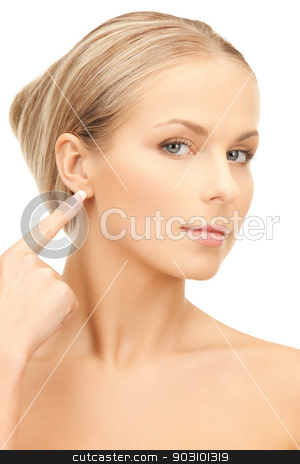 To use this stock image in your creative project, please select the size you need over to the right and click the "Add to Cart" button.
Your downloaded image will come with the Cutcaster watermark removed so don’t worry about the watermark you see on this page. woman pointing to ear stock photo, picture of beautiful woman pointing to ear by Syda Productions