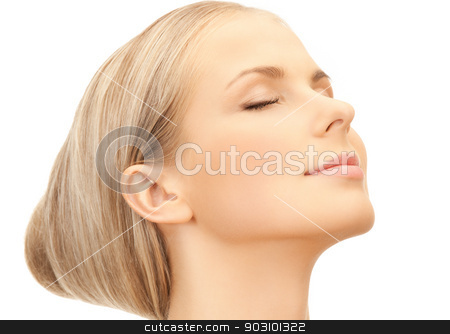 To use this stock image in your creative project, please select the size you need over to the right and click the "Add to Cart" button.
Your downloaded image will come with the Cutcaster watermark removed so don’t worry about the watermark you see on this page. beautiful woman stock photo, bright closeup portrait picture of beautiful woman by Syda Productions