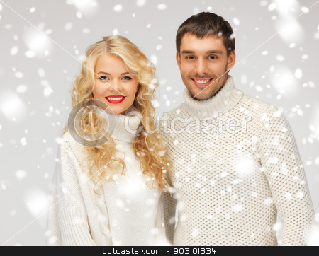 To use this stock image in your creative project, please select the size you need over to the right and click the "Add to Cart" button.
Your downloaded image will come with the Cutcaster watermark removed so don’t worry about the watermark you see on this page. family couple in a sweaters stock photo, bright picture of family couple in a sweaters by Syda Productions
