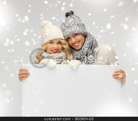 To use this stock image in your creative project, please select the size you need over to the right and click the "Add to Cart" button.
Your downloaded image will come with the Cutcaster watermark removed so don’t worry about the watermark you see on this page. couple in a winter clothes holding blank board stock photo, picture of family couple in a winter clothes holding blank board by Syda Productions