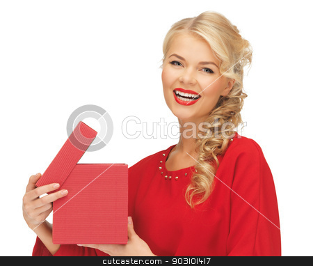 To use this stock image in your creative project, please select the size you need over to the right and click the "Add to Cart" button.
Your downloaded image will come with the Cutcaster watermark removed so don’t worry about the watermark you see on this page. lovely woman in red dress with opened gift box stock photo, picture of lovely woman in red dress with opened gift box by Syda Productions