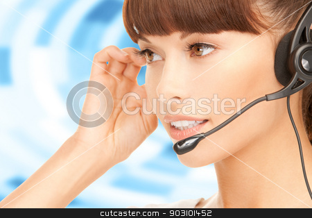 To use this stock image in your creative project, please select the size you need over to the right and click the "Add to Cart" button.
Your downloaded image will come with the Cutcaster watermark removed so don’t worry about the watermark you see on this page. helpline stock photo, bright picture of friendly female helpline operator by Syda Productions