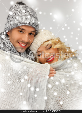 To use this stock image in your creative project, please select the size you need over to the right and click the "Add to Cart" button.
Your downloaded image will come with the Cutcaster watermark removed so don’t worry about the watermark you see on this page. family couple under warm blanket stock photo, bright picture of family couple under warm blanket by Syda Productions