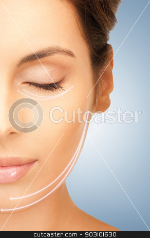 To use this stock image in your creative project, please select the size you need over to the right and click the "Add to Cart" button.
Your downloaded image will come with the Cutcaster watermark removed so don’t worry about the watermark you see on this page. cosmetic surgery stock photo, picture of beautiful woman ready for cosmetic surgery by Syda Productions