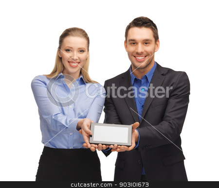To use this stock image in your creative project, please select the size you need over to the right and click the "Add to Cart" button.
Your downloaded image will come with the Cutcaster watermark removed so don’t worry about the watermark you see on this page. man and woman with tablet pc stock photo, bright picture of man and woman with tablet pc. by Syda Productions