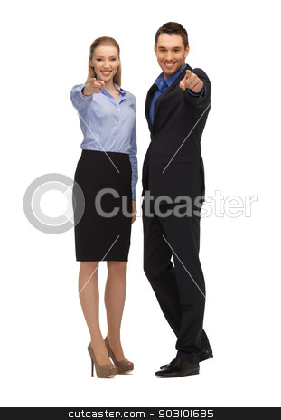 To use this stock image in your creative project, please select the size you need over to the right and click the "Add to Cart" button.
Your downloaded image will come with the Cutcaster watermark removed so don’t worry about the watermark you see on this page. man and woman pointing their fingers stock photo, bright picture of man and woman pointing their fingers. by Syda Productions