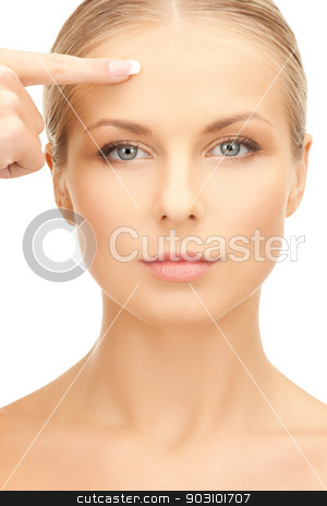 To use this stock image in your creative project, please select the size you need over to the right and click the "Add to Cart" button.
Your downloaded image will come with the Cutcaster watermark removed so don’t worry about the watermark you see on this page. beautiful woman pointing to forehead stock photo, picture of beautiful woman pointing to forehead by Syda Productions