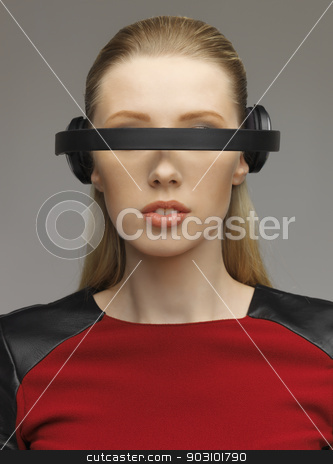 To use this stock image in your creative project, please select the size you need over to the right and click the "Add to Cart" button.
Your downloaded image will come with the Cutcaster watermark removed so don’t worry about the watermark you see on this page. woman with futuristic glasses stock photo, picture of beautiful woman with futuristic glasses by Syda Productions