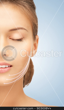 To use this stock image in your creative project, please select the size you need over to the right and click the "Add to Cart" button.
Your downloaded image will come with the Cutcaster watermark removed so don’t worry about the watermark you see on this page. beautiful woman stock photo, bright closeup portrait picture of beautiful woman by Syda Productions