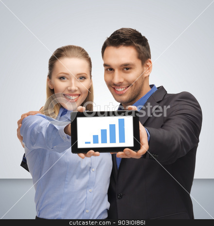To use this stock image in your creative project, please select the size you need over to the right and click the "Add to Cart" button.
Your downloaded image will come with the Cutcaster watermark removed so don’t worry about the watermark you see on this page. man and woman with tablet pc stock photo, bright picture of man and woman with tablet pc by Syda Productions