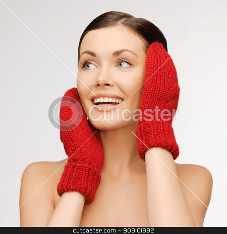 To use this stock image in your creative project, please select the size you need over to the right and click the "Add to Cart" button.
Your downloaded image will come with the Cutcaster watermark removed so don’t worry about the watermark you see on this page. woman in mittens stock photo, bright picture of beautiful woman in red mittens.. by Syda Productions