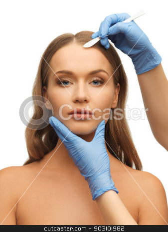 To use this stock image in your creative project, please select the size you need over to the right and click the "Add to Cart" button.
Your downloaded image will come with the Cutcaster watermark removed so don’t worry about the watermark you see on this page. woman face and beautician hands stock photo, picture of woman face and beautician hands with scalpel by Syda Productions