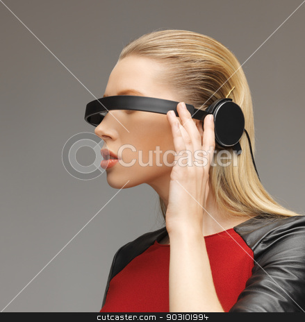 To use this stock image in your creative project, please select the size you need over to the right and click the "Add to Cart" button.
Your downloaded image will come with the Cutcaster watermark removed so don’t worry about the watermark you see on this page. woman with futuristic glasses stock photo, picture of beautiful woman with futuristic glasses by Syda Productions