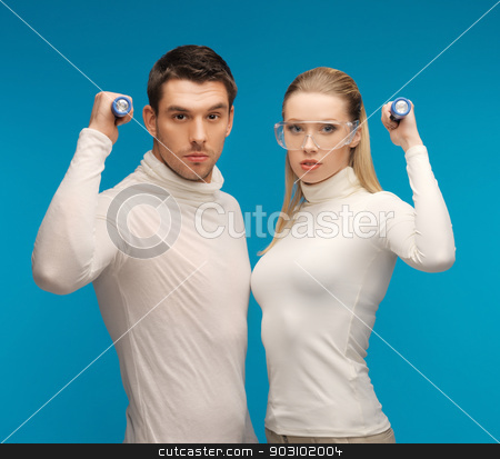 To use this stock image in your creative project, please select the size you need over to the right and click the "Add to Cart" button.
Your downloaded image will come with the Cutcaster watermark removed so don’t worry about the watermark you see on this page. man and woman with pocket flashlights stock photo, picture of man and woman with pocket flashlights by Syda Productions
