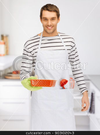 To use this stock image in your creative project, please select the size you need over to the right and click the "Add to Cart" button.
Your downloaded image will come with the Cutcaster watermark removed so don’t worry about the watermark you see on this page. cooking man at kitchen stock photo, bright picture of cooking man at kitchen by Syda Productions