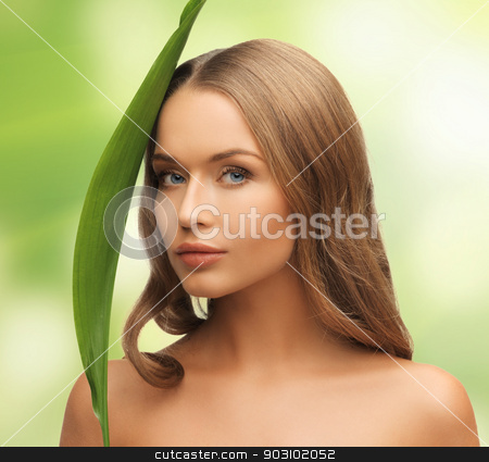 To use this stock image in your creative project, please select the size you need over to the right and click the "Add to Cart" button.
Your downloaded image will come with the Cutcaster watermark removed so don’t worry about the watermark you see on this page. woman with green leaf stock photo, picture of woman with green leaf over white by Syda Productions