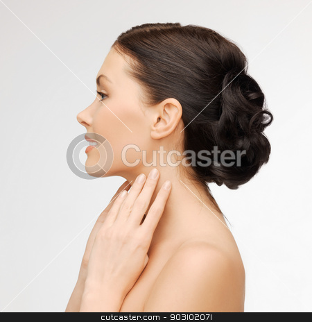 To use this stock image in your creative project, please select the size you need over to the right and click the "Add to Cart" button.
Your downloaded image will come with the Cutcaster watermark removed so don’t worry about the watermark you see on this page. face and hands of beautiful woman stock photo, bright closeup portrait picture of beautiful woman by Syda Productions