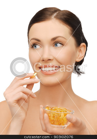 To use this stock image in your creative project, please select the size you need over to the right and click the "Add to Cart" button.
Your downloaded image will come with the Cutcaster watermark removed so don’t worry about the watermark you see on this page. woman with vitamins stock photo, bright picture of beautiful woman with vitamins by Syda Productions