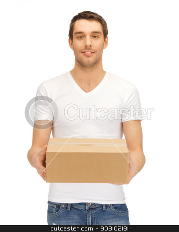 To use this stock image in your creative project, please select the size you need over to the right and click the "Add to Cart" button.
Your downloaded image will come with the Cutcaster watermark removed so don’t worry about the watermark you see on this page. handsome man with big box stock photo, picture of handsome man with big box. by Syda Productions