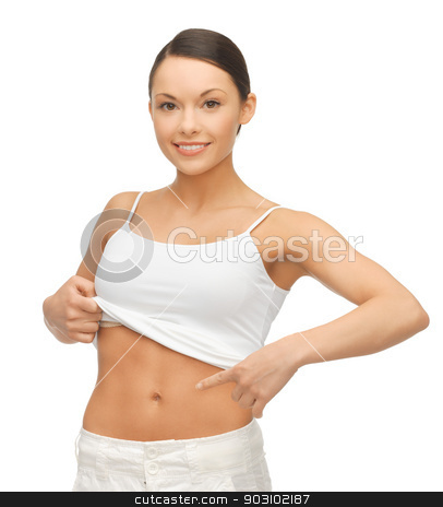 To use this stock image in your creative project, please select the size you need over to the right and click the "Add to Cart" button.
Your downloaded image will come with the Cutcaster watermark removed so don’t worry about the watermark you see on this page. woman showing her belly stock photo, picture of woman in blank shirt showing her belly by Syda Productions