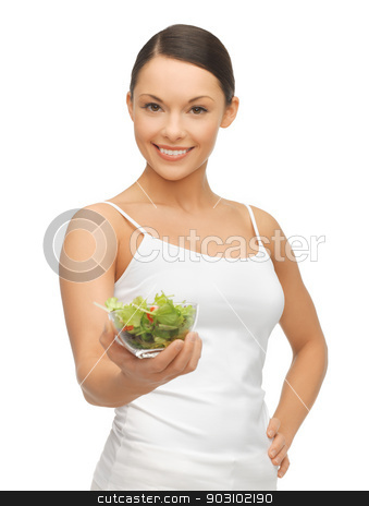 To use this stock image in your creative project, please select the size you need over to the right and click the "Add to Cart" button.
Your downloaded image will come with the Cutcaster watermark removed so don’t worry about the watermark you see on this page. woman with salad stock photo, bright picture of beautiful woman with salad by Syda Productions