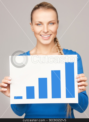 To use this stock image in your creative project, please select the size you need over to the right and click the "Add to Cart" button.
Your downloaded image will come with the Cutcaster watermark removed so don’t worry about the watermark you see on this page. woman with growth graph on board stock photo, bright picture of confident woman with growth graph on board by Syda Productions