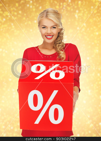 To use this stock image in your creative project, please select the size you need over to the right and click the "Add to Cart" button.
Your downloaded image will come with the Cutcaster watermark removed so don’t worry about the watermark you see on this page. lovely woman in red dress with percent sign stock photo, picture of lovely woman in red dress with percent sign by Syda Productions