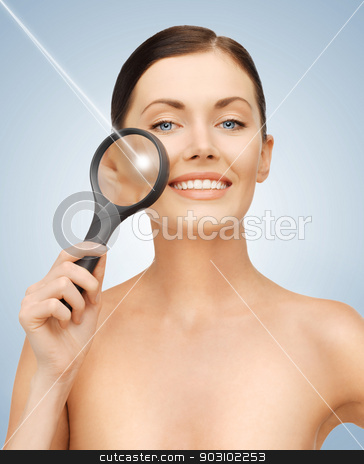 To use this stock image in your creative project, please select the size you need over to the right and click the "Add to Cart" button.
Your downloaded image will come with the Cutcaster watermark removed so don’t worry about the watermark you see on this page. woman with magnifying glass and laser stock photo, bright picture of beautiful woman with magnifying glass and laser by Syda Productions