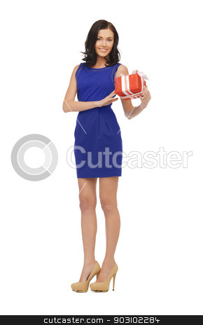 To use this stock image in your creative project, please select the size you need over to the right and click the "Add to Cart" button.
Your downloaded image will come with the Cutcaster watermark removed so don’t worry about the watermark you see on this page. lovely woman in blue dress with present stock photo, picture of lovely woman in blue dress with present by Syda Productions