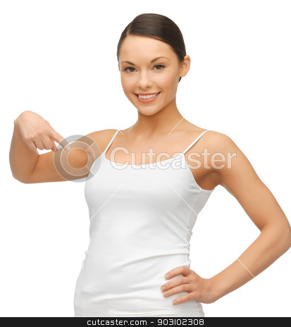 To use this stock image in your creative project, please select the size you need over to the right and click the "Add to Cart" button.
Your downloaded image will come with the Cutcaster watermark removed so don’t worry about the watermark you see on this page. woman in blank white t-shirt stock photo, happy woman in blank white t-shirt by Syda Productions