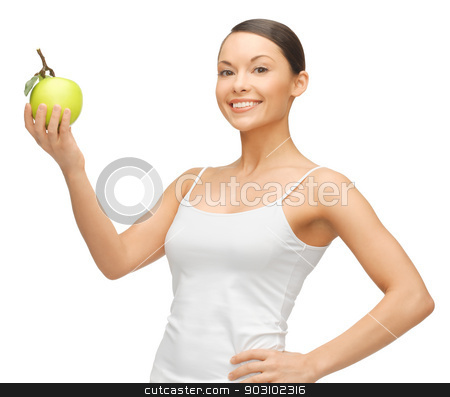 To use this stock image in your creative project, please select the size you need over to the right and click the "Add to Cart" button.
Your downloaded image will come with the Cutcaster watermark removed so don’t worry about the watermark you see on this page. woman with green apple stock photo, picture of beautiful woman with green apple by Syda Productions