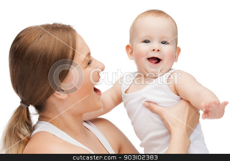 To use this stock image in your creative project, please select the size you need over to the right and click the "Add to Cart" button.
Your downloaded image will come with the Cutcaster watermark removed so don’t worry about the watermark you see on this page. happy mother with adorable baby stock photo, picture of happy mother with adorable baby. by Syda Productions