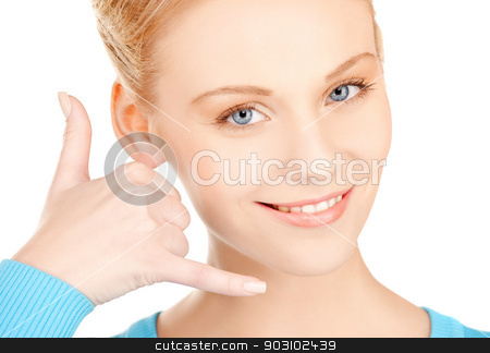 To use this stock image in your creative project, please select the size you need over to the right and click the "Add to Cart" button.
Your downloaded image will come with the Cutcaster watermark removed so don’t worry about the watermark you see on this page. woman making a call me gesture stock photo, picture of beautiful woman making a call me gesture by Syda Productions