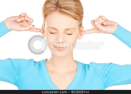 To use this stock image in your creative project, please select the size you need over to the right and click the "Add to Cart" button.
Your downloaded image will come with the Cutcaster watermark removed so don’t worry about the watermark you see on this page. woman with fingers in ears stock photo, picture of woman with fingers in ears by Syda Productions