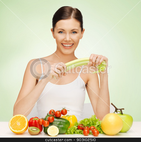 To use this stock image in your creative project, please select the size you need over to the right and click the "Add to Cart" button.
Your downloaded image will come with the Cutcaster watermark removed so don’t worry about the watermark you see on this page. woman with fruits and vegetables stock photo, picture of beautiful woman with fruits and vegetables by Syda Productions
