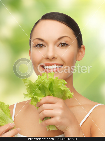 To use this stock image in your creative project, please select the size you need over to the right and click the "Add to Cart" button.
Your downloaded image will come with the Cutcaster watermark removed so don’t worry about the watermark you see on this page. woman with lettuce stock photo, bright picture of beautiful woman with lettuce by Syda Productions