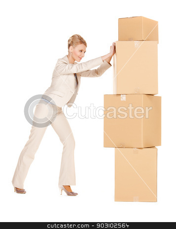 To use this stock image in your creative project, please select the size you need over to the right and click the "Add to Cart" button.
Your downloaded image will come with the Cutcaster watermark removed so don’t worry about the watermark you see on this page. businesswoman with big boxes stock photo, picture of attractive businesswoman with big boxes by Syda Productions