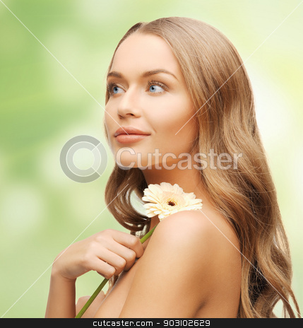 To use this stock image in your creative project, please select the size you need over to the right and click the "Add to Cart" button.
Your downloaded image will come with the Cutcaster watermark removed so don’t worry about the watermark you see on this page. lovely woman with gerbera flower stock photo, bright picture of lovely woman with gerbera flower by Syda Productions
