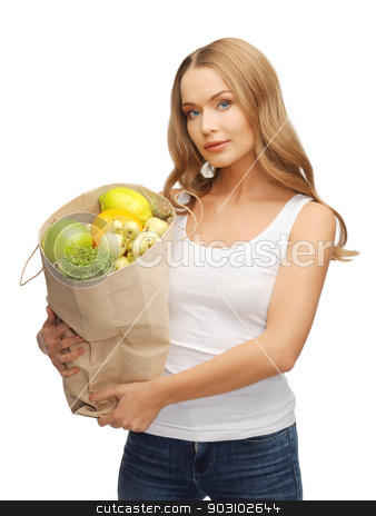 To use this stock image in your creative project, please select the size you need over to the right and click the "Add to Cart" button.
Your downloaded image will come with the Cutcaster watermark removed so don’t worry about the watermark you see on this page. woman with shopping bag full of fruits stock photo, picture of woman with shopping bag full of fruits by Syda Productions